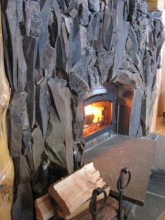 basalt fireplace